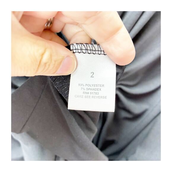 Maurices Y2K Draped Medallion Front Top Size 2 Women Black Stretch - Picture 8 of 10